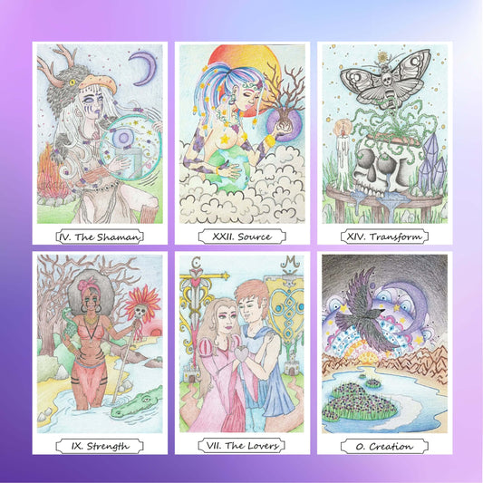 1. Through The Violet Veil Tarot Deck - Includes Work/Guide 